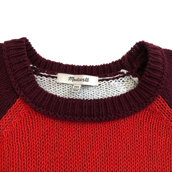 Madewell Colorblock Crop Sweater Tee Size XXS - Picture 7 of 10